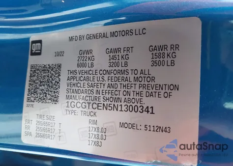 2022 Chevrolet Colorado 4Wd Short Box Lt from USA, damaged, VIN 1GCGTCEN5N1300341